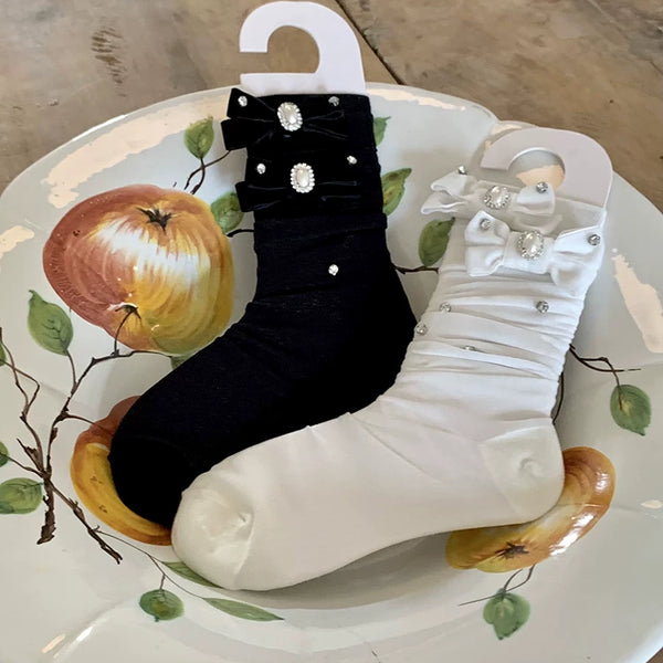 Fashion niche classic versatile girl bow tube socks jennie dragon heart same stacking socks women