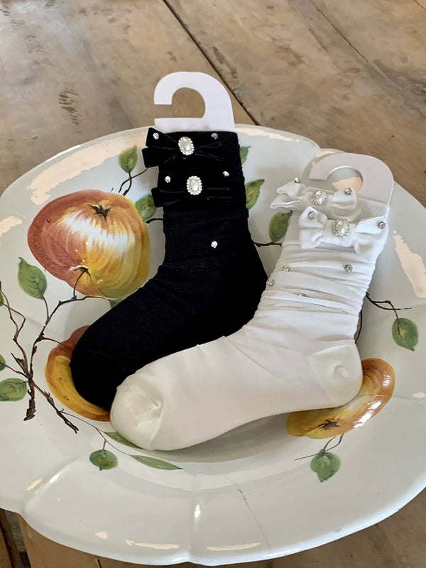 Fashion niche classic versatile girl bow tube socks jennie dragon heart same stacking socks women