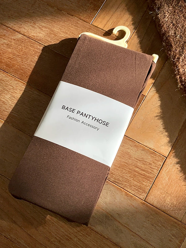 Fashion Seamless Design Skinny Leggings Milk White Black Basic Legs Pantyhose Simple Solid Color