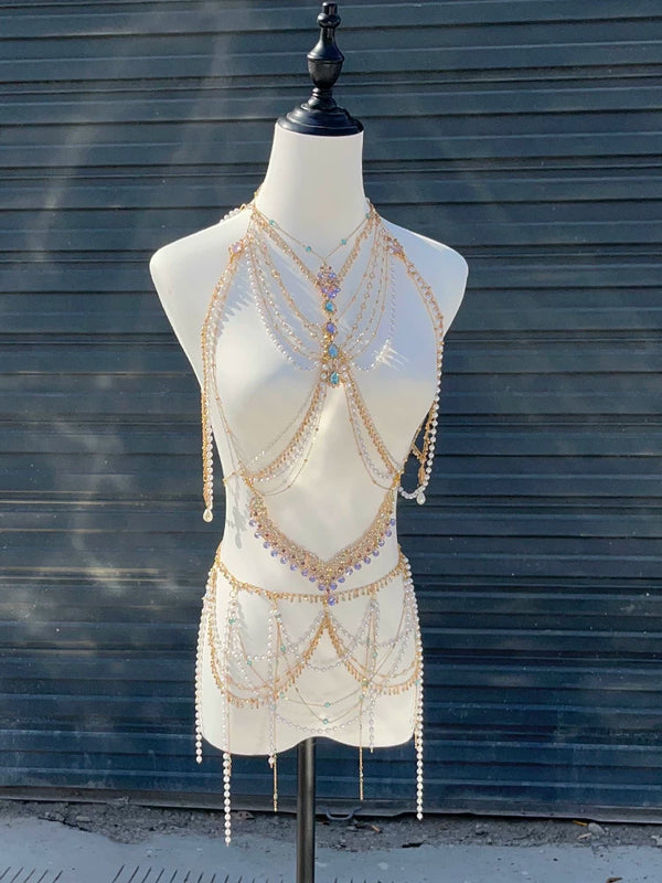 Mermaid swimsuit european and american edc electronic music festival costume tutu luxury ds performance outfit clubbing dj bar show halloween dress