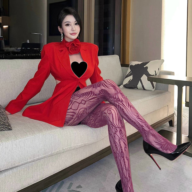 Spice girls sexy jumpsuits mesh socks temperament leggings niche design high-end leg socks women