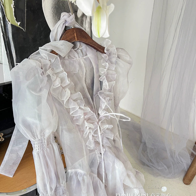 High-end custom-made iris heart thoughts·her lifelong dream jade smoky purple birthday dress