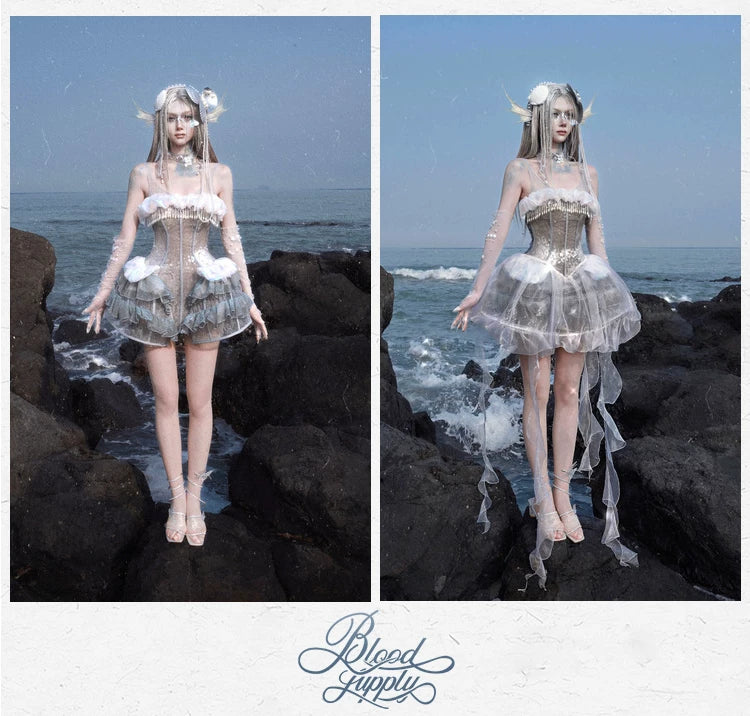 Heavy Industry Sequins Polarized Fishbone Jellyfish Holiday Dress Christmas