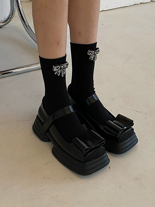 Collection grade! Exquisite full score, original designer fashion handmade bow bead socks calf socks