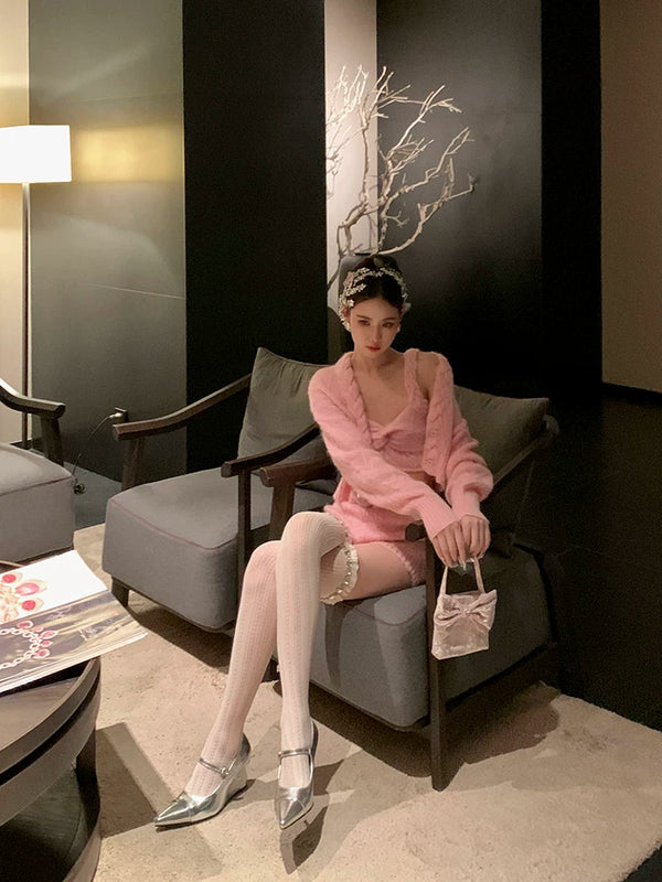 Fashion original designer brand knee flash diamond knee socks women's autumn and winter stockings milk white Japanese jk