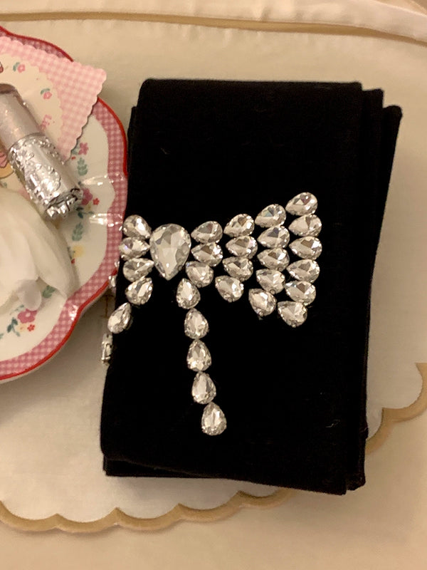 Fashion niche atmosphere bow rhinestone belly lift hip pressure thin autumn and winter warm pantyhose women