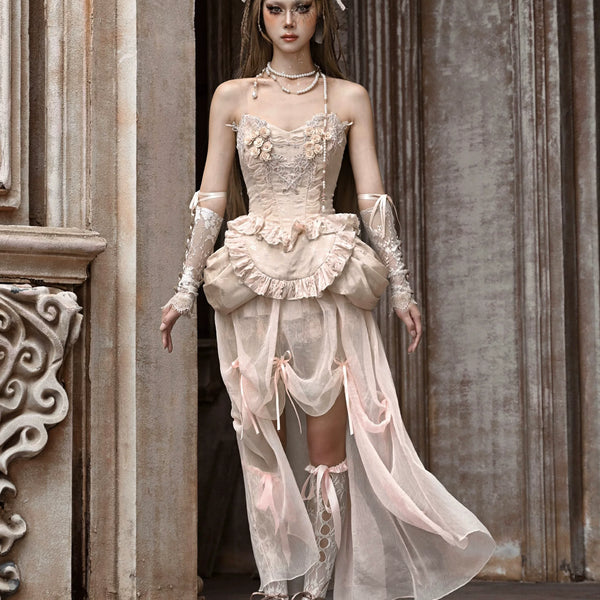 Ballet collection heavy industry classical european style fishbone bustier christmas court vest