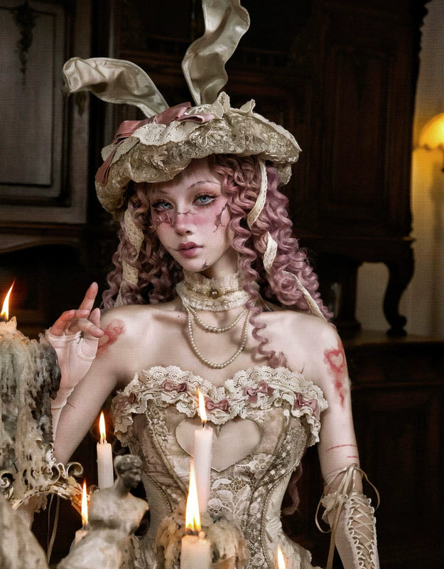 Heart-shaped fishbone corset top - court style waist cincher - fitted christmas top