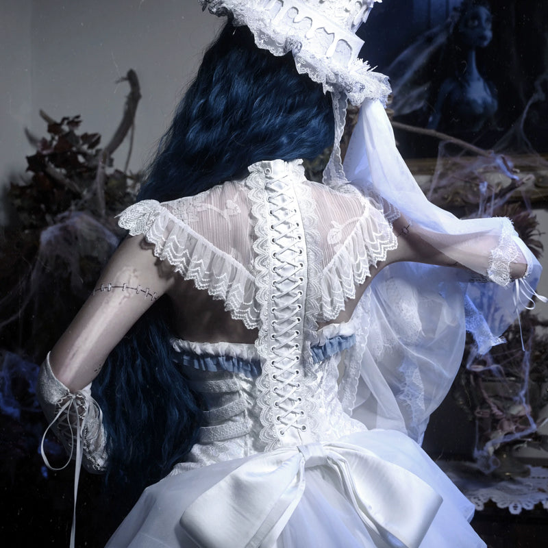 Special ribbed lace chiffon tailored bolero top - christmas edition