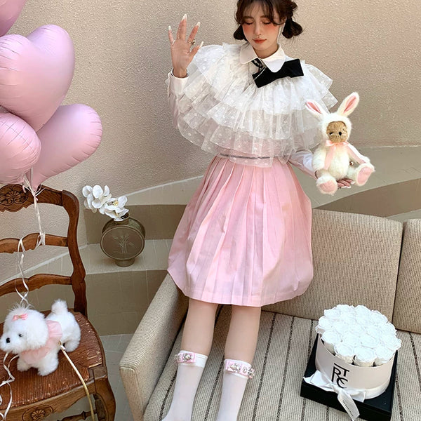 Fashion niche socks full diamond bow socks pearlescent glass socks thin pure desire wind white socks