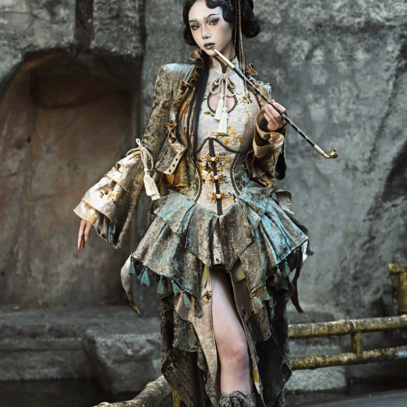 Spring Dragon Festival New Chinese Style Tassel Lace Snake Pattern Short Jacket Cardigan Christmas