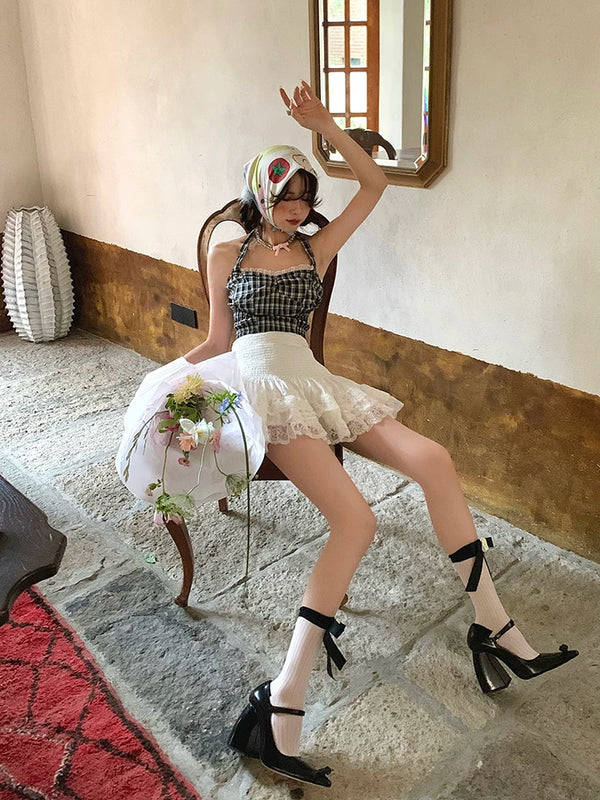 Fashion niche tube socks three-dimensional camellia bow socks summer thin niche design black tube socks