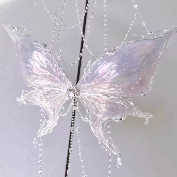 Original design crystal butterfly bustier - light purple ethereal dream handmade butterfly corset top