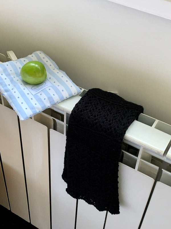 Fashion niche hollow wool stacked calf socks knitted stacked wear stepping socks cover thin versatile leg cover