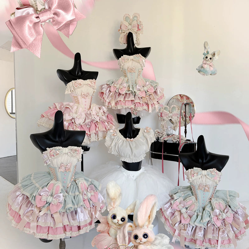 【ribbon dance】reborn edition 【pink bunny】pink cos christmas, halloween princess dress