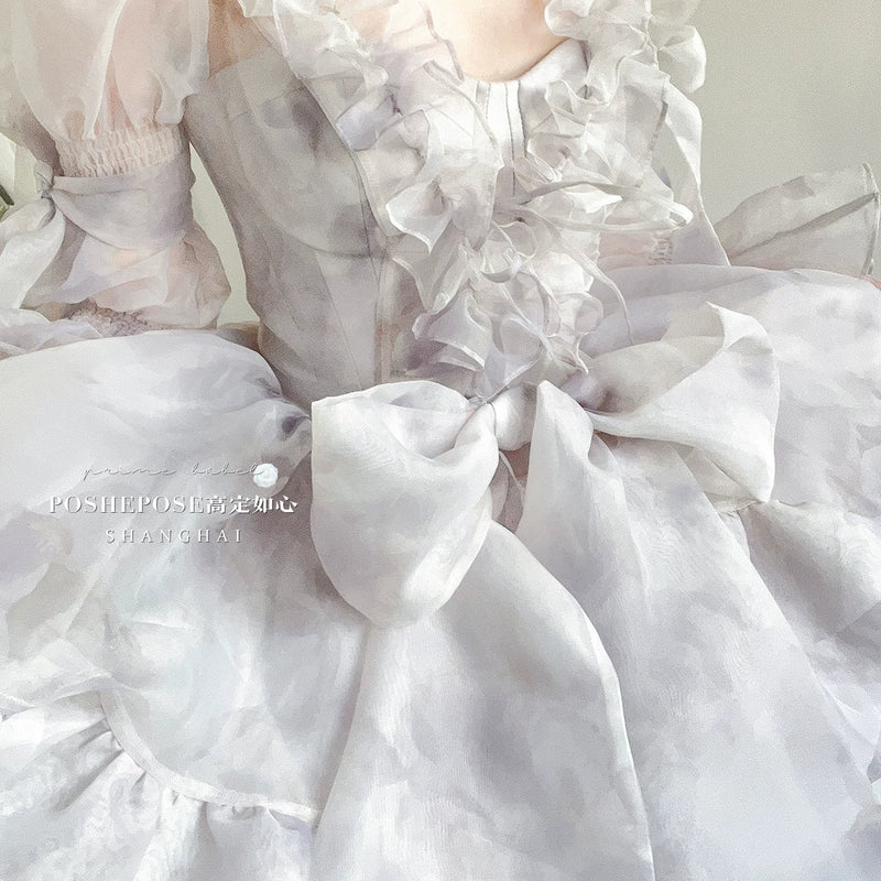 High-end custom-made iris heart thoughts·her lifelong dream jade smoky purple birthday dress