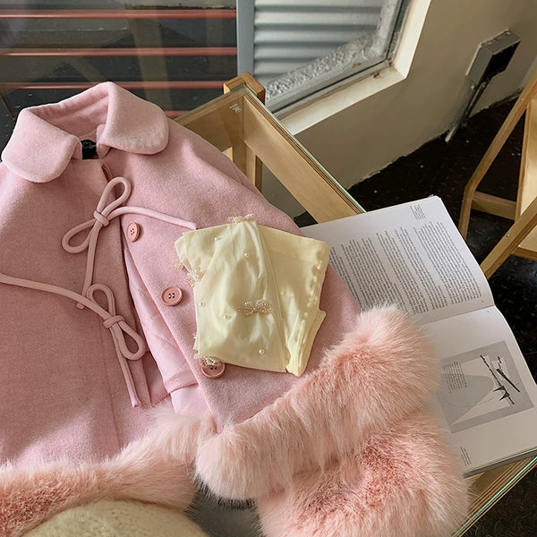 Fashion original niche design bow crystal pearl milk white one-piece socks sexy college style stockings