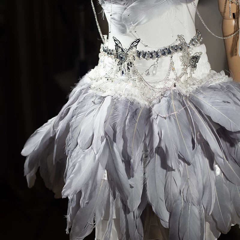 Electronic music festival european and american dj nightclub bar disco performance ds performance angel photo feather suit