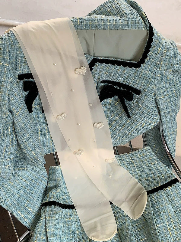 Fashion original niche design love pearl milk white one-piece socks sexy lolita college style stockings