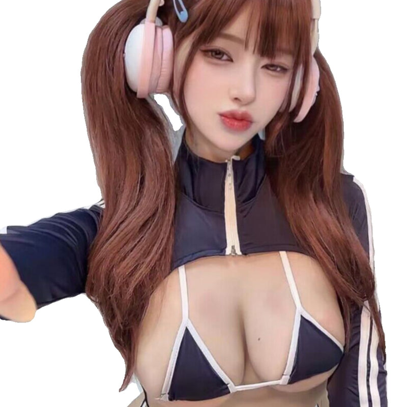 Spice Girl Sexy Triangle Dopamine COS Uniform Suit Pure Desire Temptation Long Sleeve Casual Charming One-piece Suit