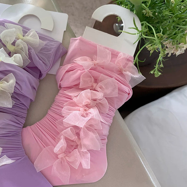 Fashion niche girl heart bow knee socks college style girl Lolita college style stockings princess