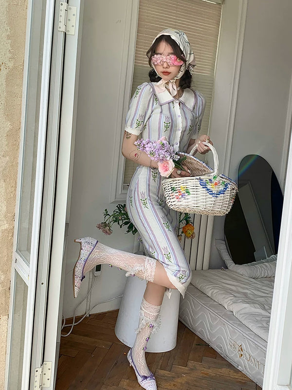 Fashion niche design girl lace tube socks summer mesh thin Japanese hollow stacking socks