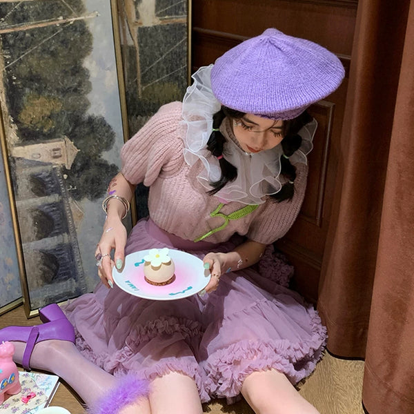 Fashion original design, spring socks Aurora fluffy socks medium tube socks sweet girl college style white