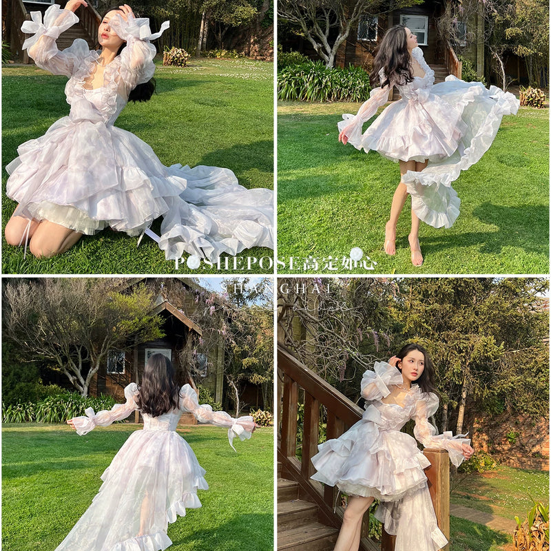 High-end custom-made iris heart thoughts·her lifelong dream jade smoky purple birthday dress