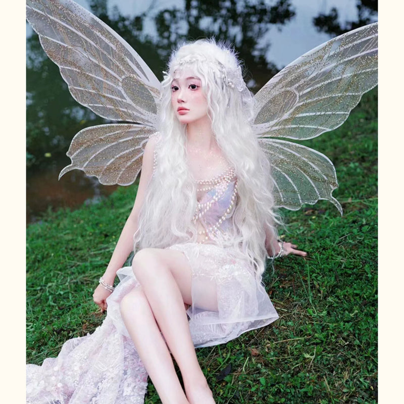 Original design crystal butterfly bustier - light purple ethereal dream handmade butterfly corset top