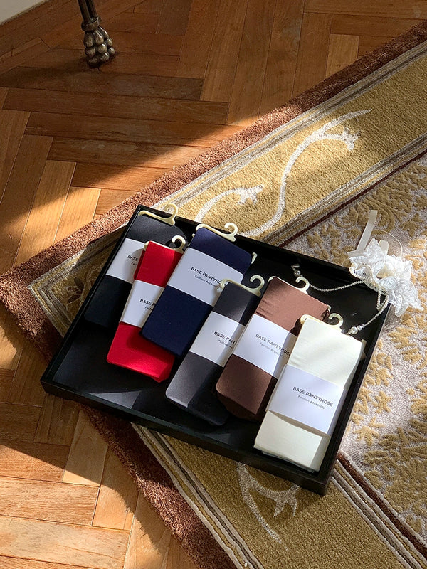 Fashion Seamless Design Skinny Leggings Milk White Black Basic Legs Pantyhose Simple Solid Color