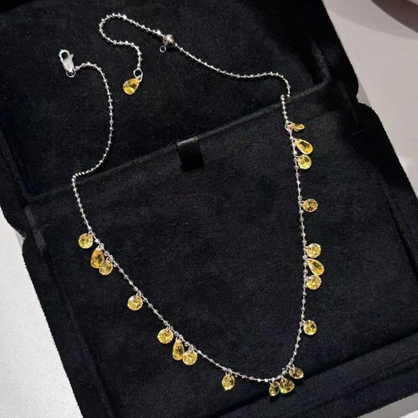 Luxury handmade chain Chinese style yellow extravagant collarbone chain