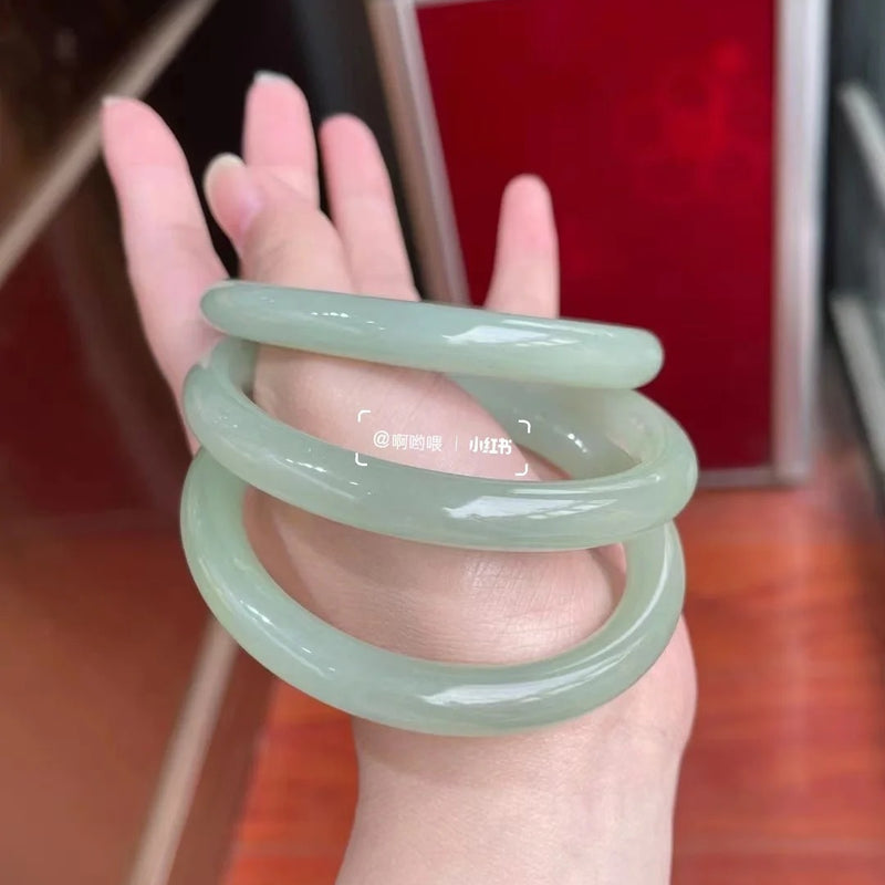 10mm New Chinese Style Ice Transparent White Agate White Moonlight Bracelet Imitation Agate Bracelet Lychee Frozen Round Bracelet Trendy Women