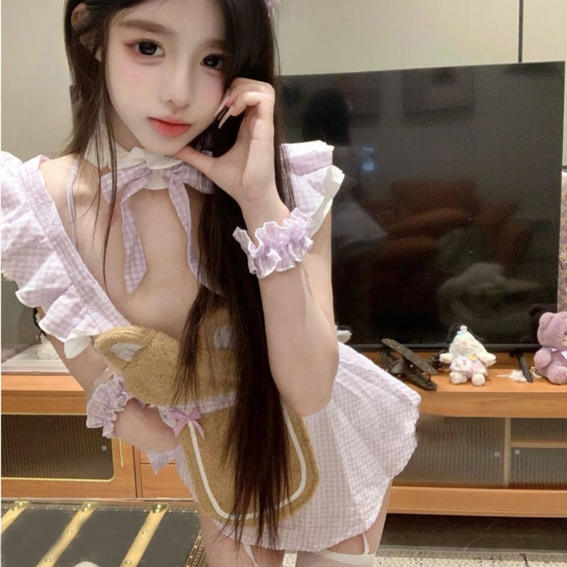 Pure Desire Style Sexy Hot Girl Maid Costume COS Halloween Cute Young Girl Age-Reducing Uniform Set for Women