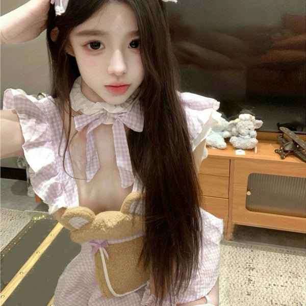 Pure Desire Style Sexy Hot Girl Maid Costume COS Halloween Cute Young Girl Age-Reducing Uniform Set for Women