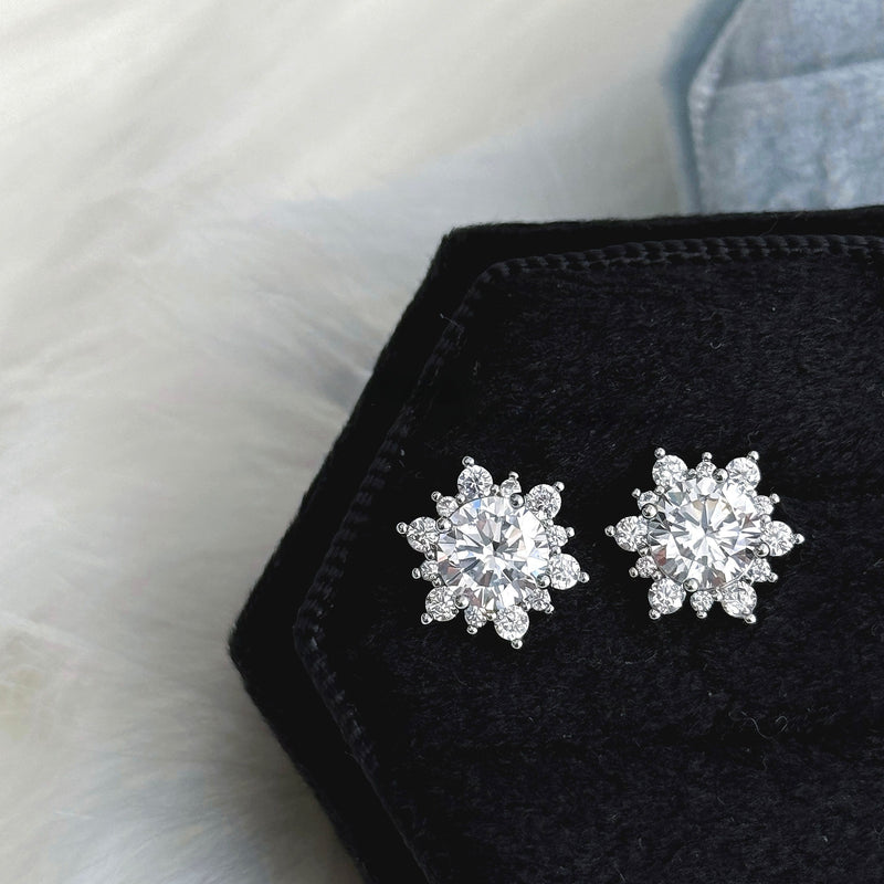Snowflake ear studs, cochlear implants, non removable, exquisite and versatile earrings for commuting