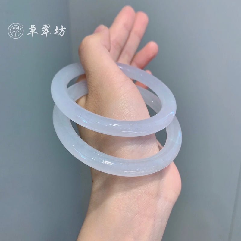 10mm New Chinese Style Ice Transparent White Agate White Moonlight Bracelet Imitation Agate Bracelet Lychee Frozen Round Bracelet Trendy Women