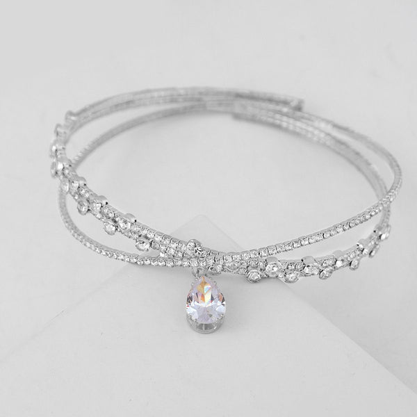 Princess style sweet birthday necklace zircon necklace collarbone chain headwear dual-use versatile rhinestone double row necklace for women