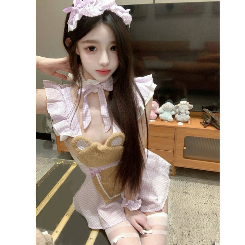 Pure Desire Style Sexy Hot Girl Maid Costume COS Halloween Cute Young Girl Age-Reducing Uniform Set for Women