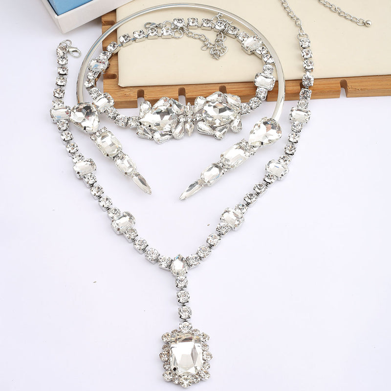 European and American Retro Heavy Craft Gorgeous Fox Necklace Full Zircon Evening Dress Accessory Chain Light Luxury Clavicle Chain Choker for Women