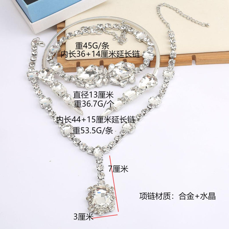European and American Retro Heavy Craft Gorgeous Fox Necklace Full Zircon Evening Dress Accessory Chain Light Luxury Clavicle Chain Choker for Women