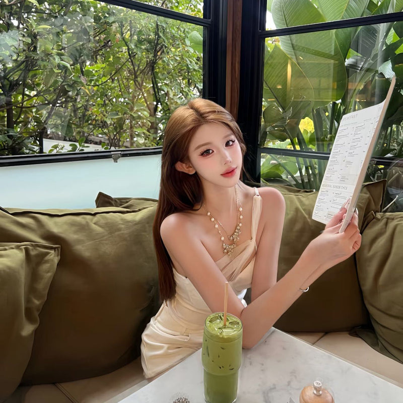 Pure Desire Style Sexy Hot Girl White Mesh Patchwork Sexy Strapless Off-Shoulder Vest with Chest Pad Short Top for Summer