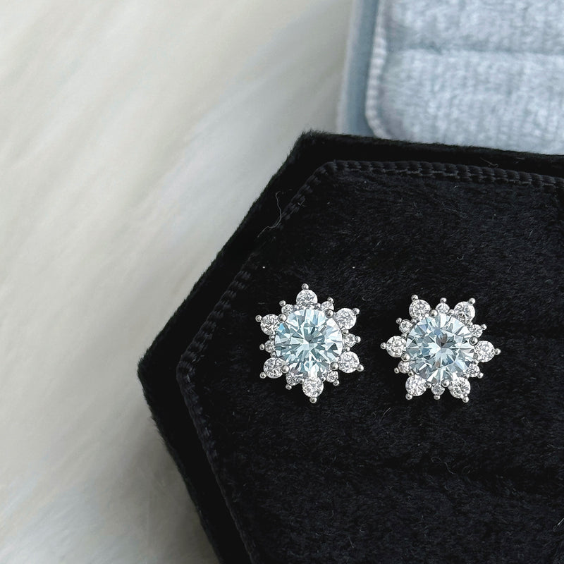 Snowflake ear studs, cochlear implants, non removable, exquisite and versatile earrings for commuting