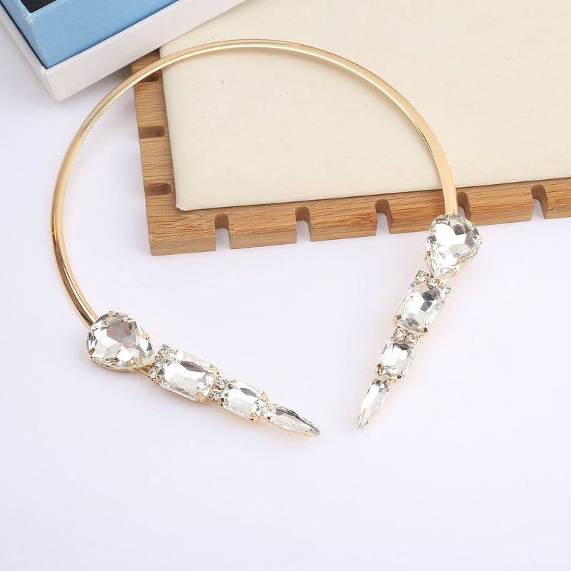European and American Retro Heavy Craft Gorgeous Fox Necklace Full Zircon Evening Dress Accessory Chain Light Luxury Clavicle Chain Choker for Women