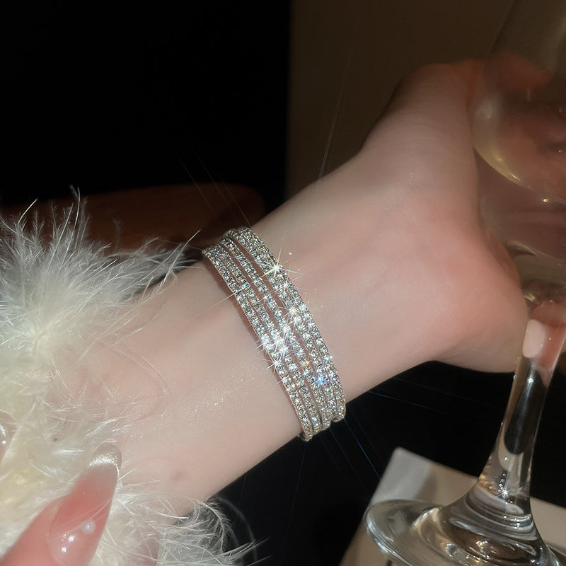 Pearl Elastic Bracelet for Women New High-End Sense Bracelet Light Luxury Niche Exquisite Summer Versatile Hand Jewelry