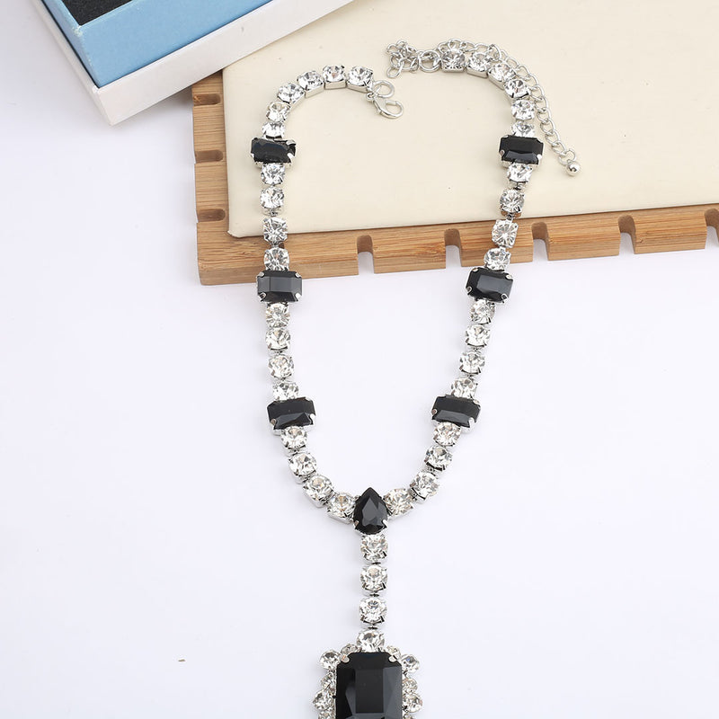 European and American Retro Heavy Craft Gorgeous Fox Necklace Full Zircon Evening Dress Accessory Chain Light Luxury Clavicle Chain Choker for Women