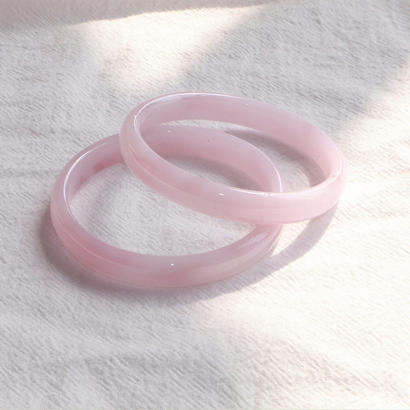 10mm New Chinese Style Ice Transparent White Agate White Moonlight Bracelet Imitation Agate Bracelet Lychee Frozen Round Bracelet Trendy Women