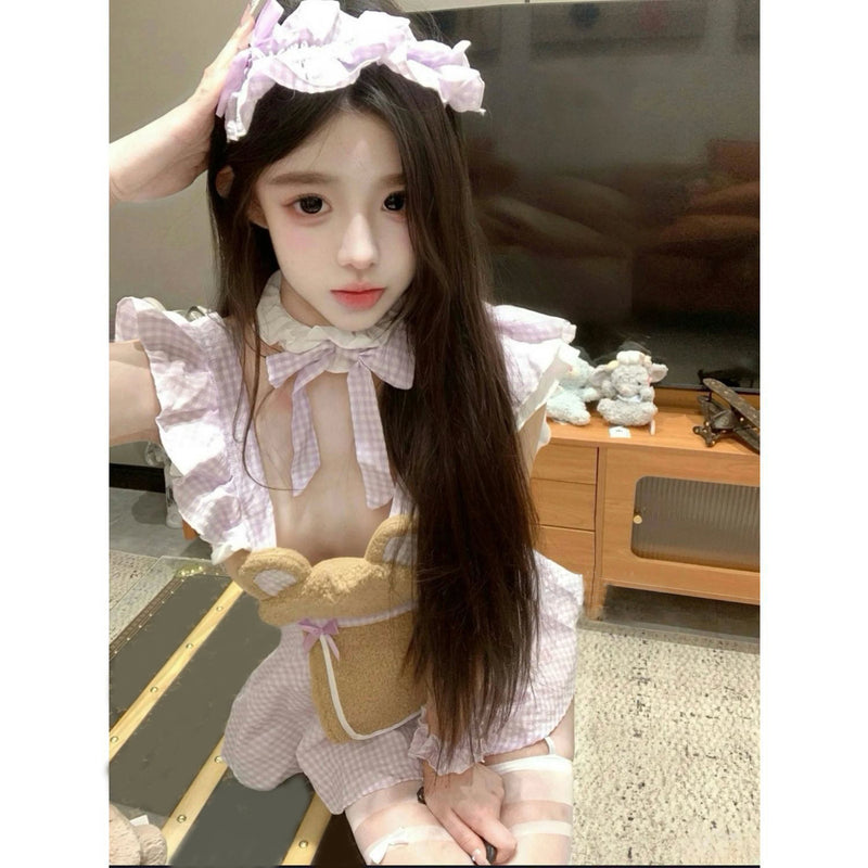 Pure Desire Style Sexy Hot Girl Maid Costume COS Halloween Cute Young Girl Age-Reducing Uniform Set for Women