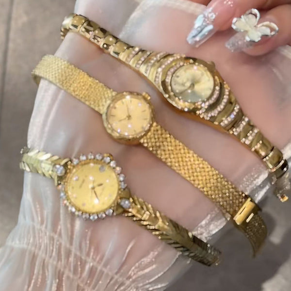Luxurious High-End Edition Tech-Sense Personality Gold Watch with Diamond Inlay