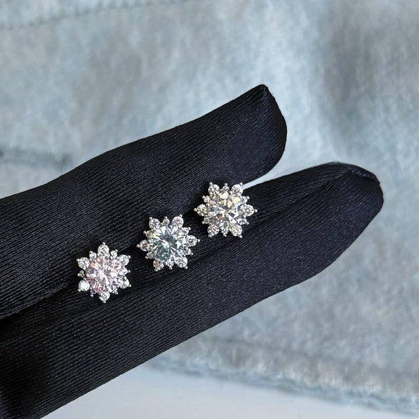 Snowflake ear studs, cochlear implants, non removable, exquisite and versatile earrings for commuting