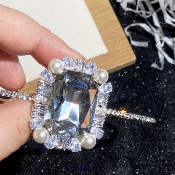 Choker Flash Diamond Necklace Square Diamond Design Sense Niche Neck Chain Wedding Dress Accessories Nightclub Disco Choker